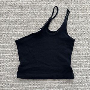 Black Ribbed Women's Top